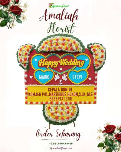 Karangan Papan Bunga Pernikahan di Mangga Dua